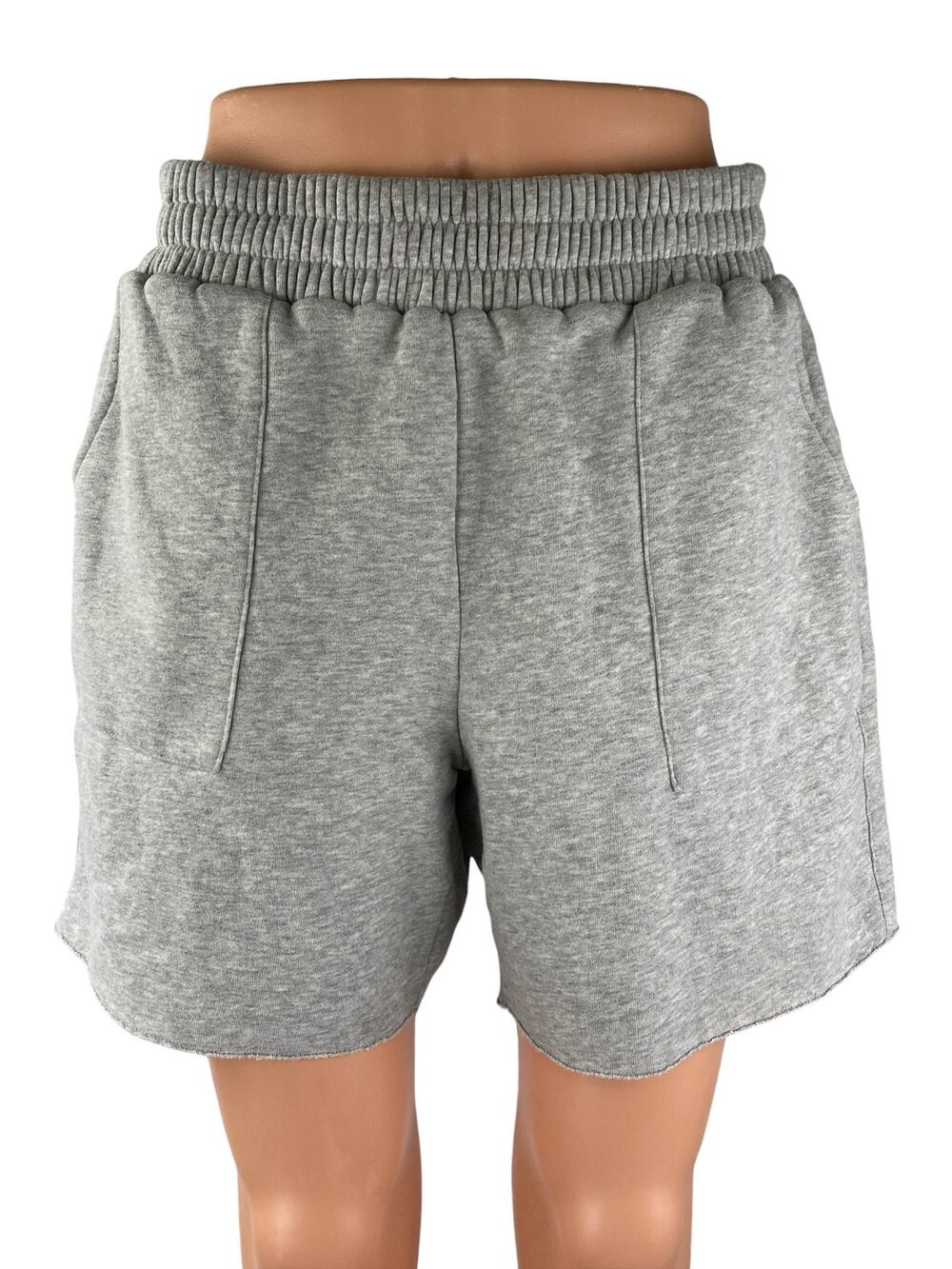 Out From Under Gray Fleece Elastic Waist Low Rise Wide Leg Sweat Shorts Size XS